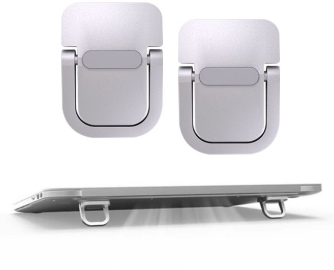 퀵플립 노트북 거치대 이지 스탠드 받침대 부착식 접착형, 싱글, 실버