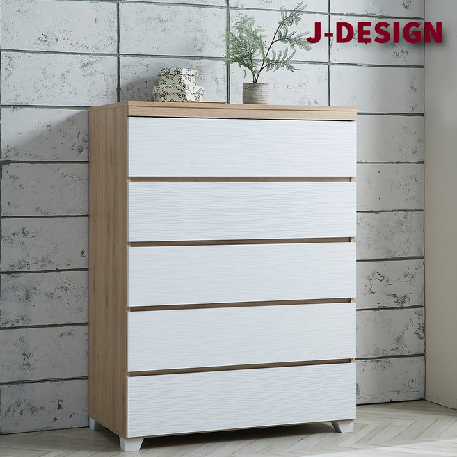 제이디자인 A1 900 5단 서랍장, 오크화이트