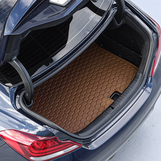 본투로드 하이브 가죽 퀼팅 자동차 트렁크매트 전차종 호환 바닥만, 블랙