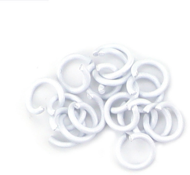 미니컬러o링 8mm 철제 금속 연결고리 개고리 열쇠 키링 키홀더 연결 만들기 체인 부자재 비즈 재료 칼라, 화이트