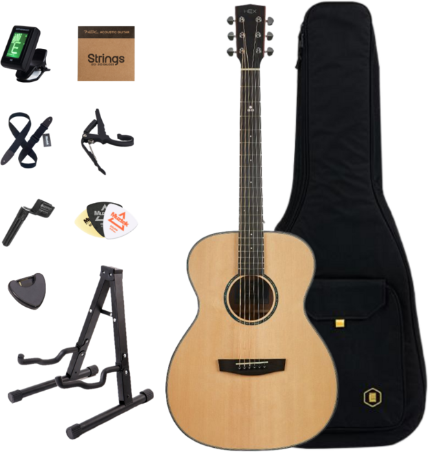 헥스 F300 SLIM M 탑솔리드 통기타, 1개, OM바디, F300 M SLIM