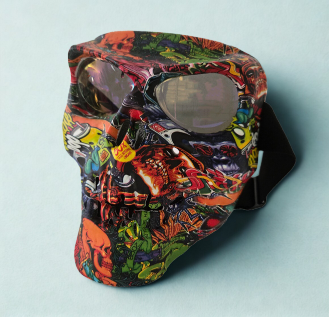 아트 그래피티 스키 스노우 오토바이 바이크 워터밤 방풍 UV400 고글, 1개, 레드A