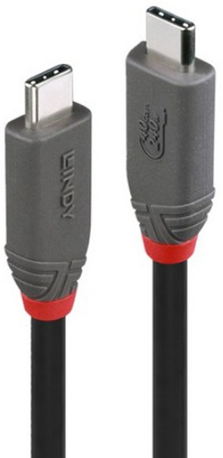 欣洋電子 LINDY Type-C線 超高速USB4 Gen3x2 40Gbps PD240W 相容於Thunderbolt 3, 黑色, 1個, 0.8m