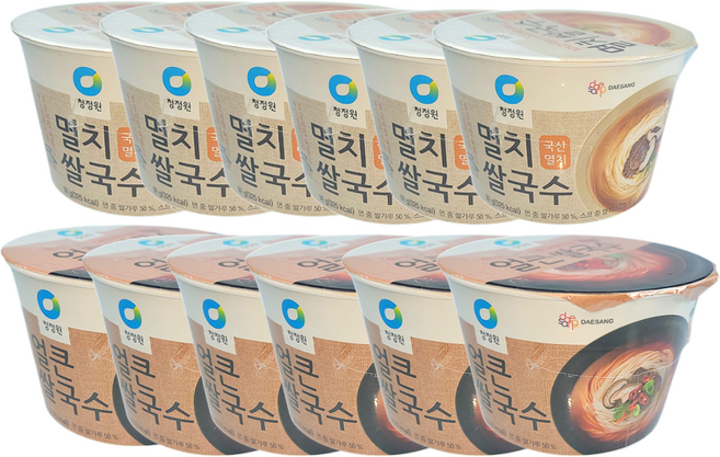 종가집 멸치 컵쌀국수 92G 6개+종가집 얼큰 컵쌀국수 92G 6개, 1세트
