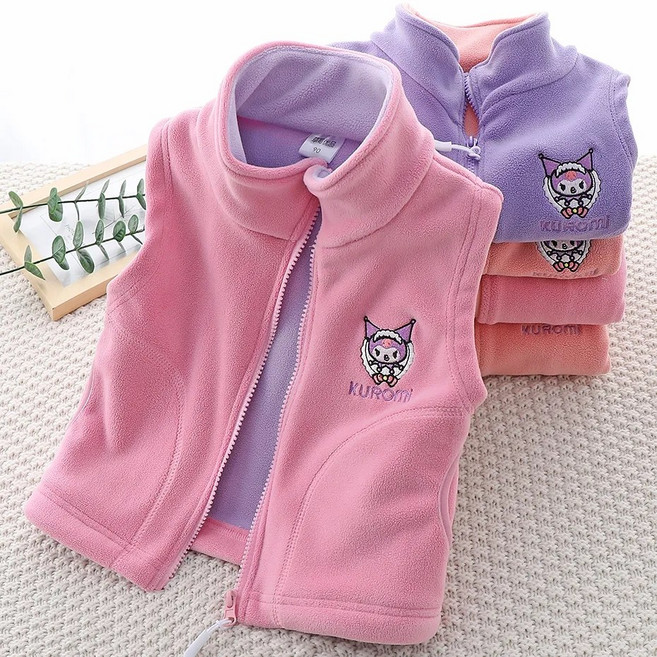 언니아라 쿠로미멜로디 여아남아 가을겨울 간절기 보온기모 조끼