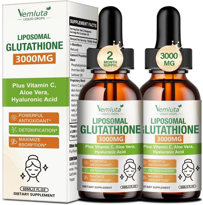 벰루타 리포좀 글루타치온 액상 드롭 Liposomal Glutathione 60ml 2개