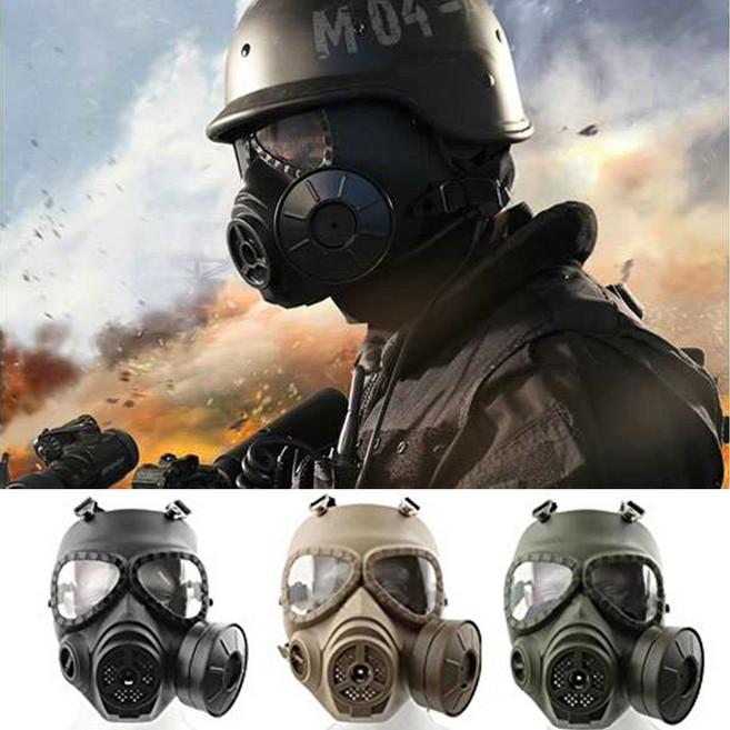 방독면 타입 전면고글 풀페이스 전술마스크 환기팬 김서림 방지 서바이벌 보호장비 에어소프트건 코스프레 촬영용 모형 방독면, TAN(황색계열), A타입(정화통1개)