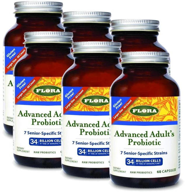 플로라 어드밴스드 어덜트 프로바이오틱스 유산균 캡슐 FLORA Advanced Adult Probiotic, 6개, 60정 - 쿠팡