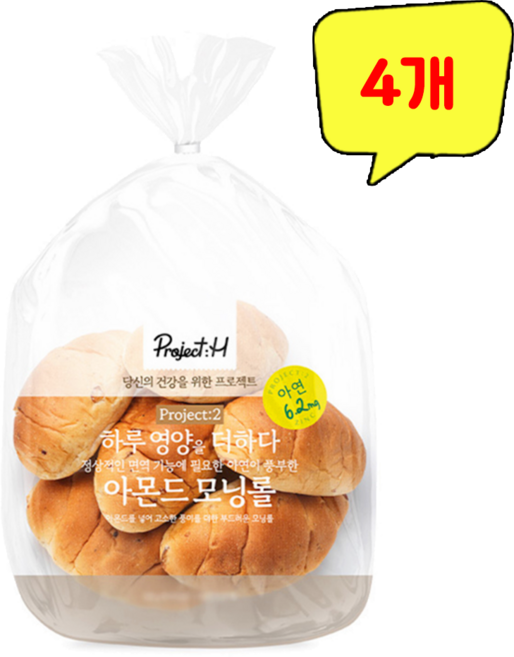 삼립 아몬드 모닝롤, 232g, 4개