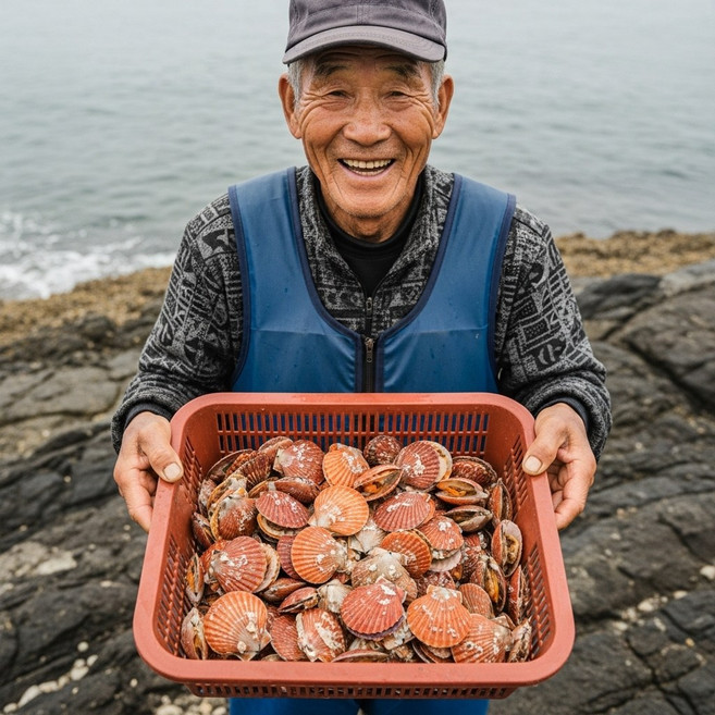 [통영 산지직송] 제철 세척 국산 통영 홍가리비, 1개, 3kg