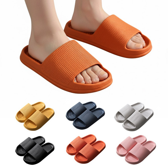 室內防滑拖鞋 EVA高彈力超柔軟踩屎感, 灰色 3雙［超取限20雙］, 24 cm