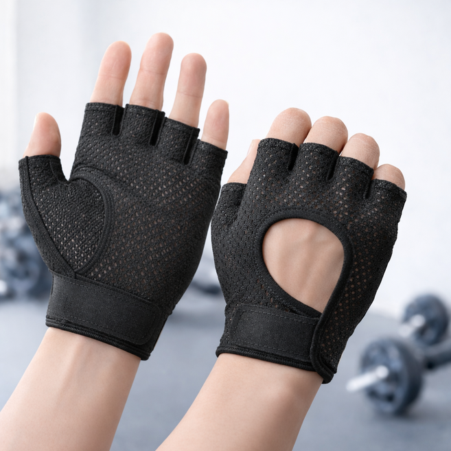 소오트 미끄럼방지 손바닥보호 헬스 장갑, 1개, 블랙