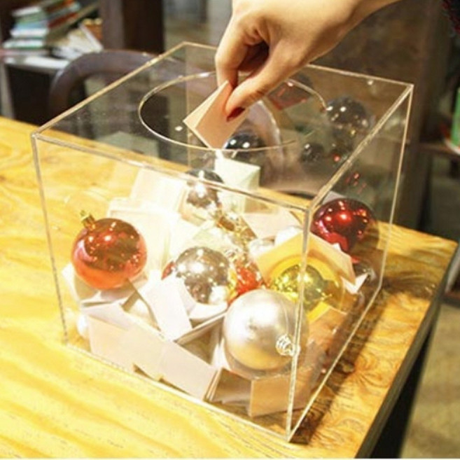 오아fam마켓 투명 심플 아크릴 응모함 식권함, 150