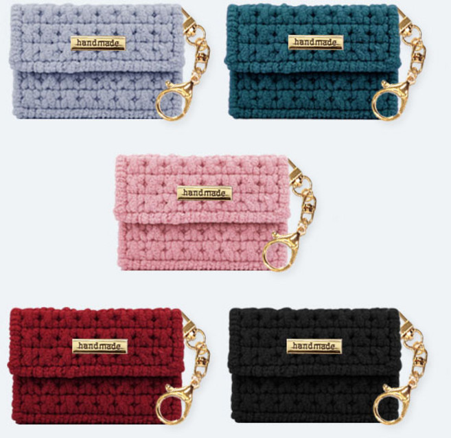 네트공예 DIY 5개 만들기 키트 망스티치 덮개형 카드 지갑 _PK04, B.벨벳(VELVET), 1세트