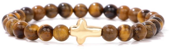 루미모아 천연 원석 십자가 팔찌 탄생석 자수정 오팔 블랙 남여공용 6mm