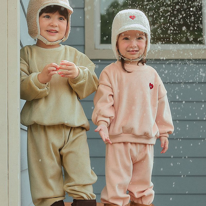 해피프린스 SIZE 6Y 멜로우 더블 벨로아 셋업