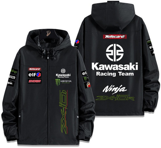 후드재킷 남여공용 바람막이 가와사키 오토바이 레이싱재킷
