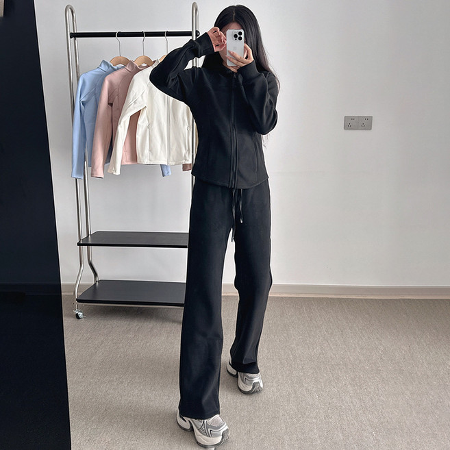 ANYOU 여성 투피스 세트 투피스 여성 트레이닝복 세트