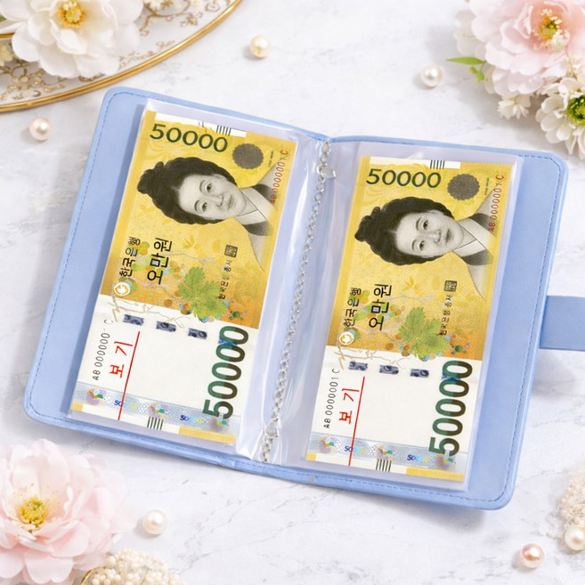 OFFHOLIC 현금 모으기 다이어리 100만원 챌린지 바인더, 1개, 블루