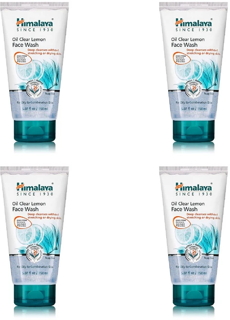 Himalaya Oil Clear Lemon Face Wash 히말라야 오일 클리어 레몬 페이스 워시 150ml 4팩 - 쿠팡
