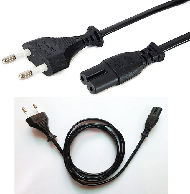 2구 전원선 1.5M 코드 플러그 1.5M 8자 전원선, 150cm, 1개