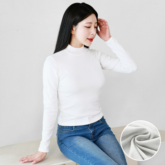 [몬스터캐나다] GOOSE여성 고급 피치기모 베이직 폴라티 자체제작 쫀득한핏감 세련된 스타일과 보온성보장 자체제작