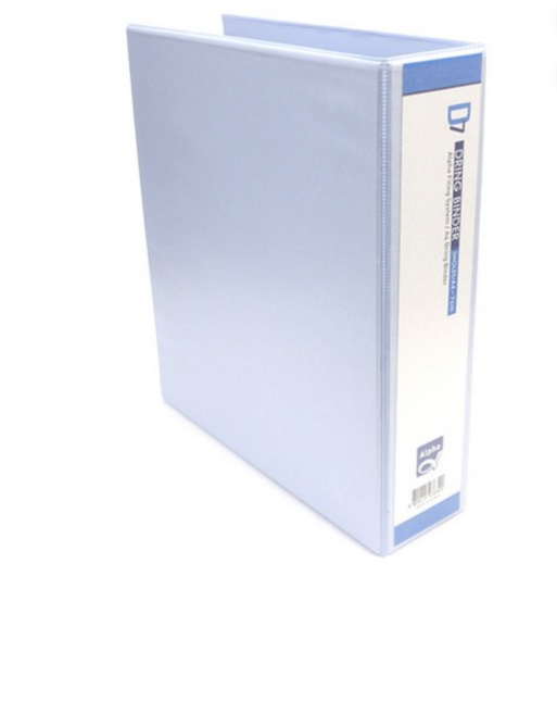 알파 투명 D링 바인더 A4 3공 7cm, 혼합 색상, 2개
