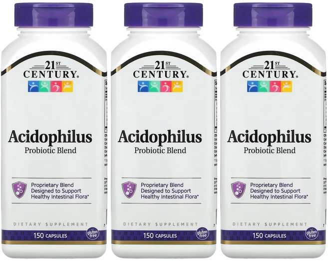 21세기 센트리 3개X 애시도필러스 프로바이오틱 혼합물 캡슐 150정, 3개 - 쿠팡