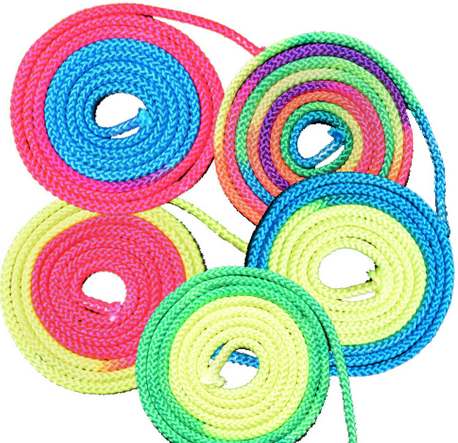 니스포 리듬 체조 줄 3m 연습용 멀티컬러 취미용 용품 로프, 레인보우