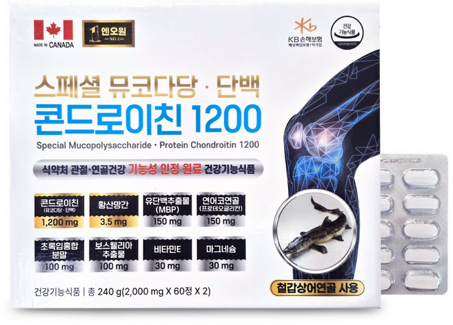 스페셜 뮤코다당 단백 콘드로이친 1200 4개월분, 2개, 60정