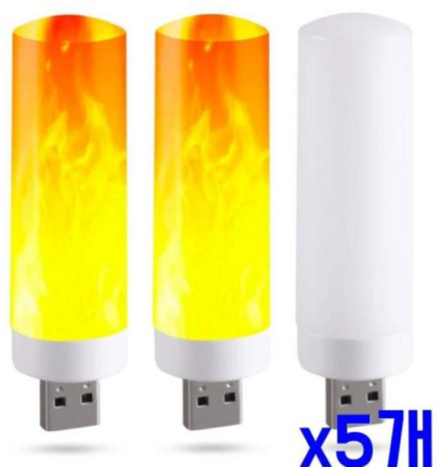 LED라이트 간편휴대 USB 인테리어 깜박이초 LED등 미니램프 x5개 79000EA 1EA, 본상품