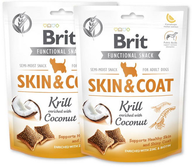 브릿 케어 펑셔널 간식 기능성간식 관절건강 피부모질 건강회복 다이어트 간식, 150g, 2개, 스킨앤코트(크릴)