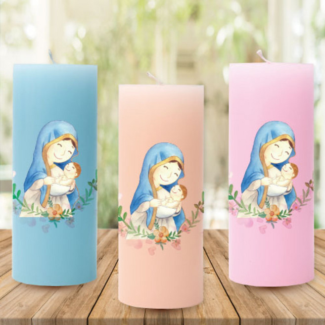 양초-기도초 랜덤컬러 성모자 615 가톨릭 천주교 성물, 1개