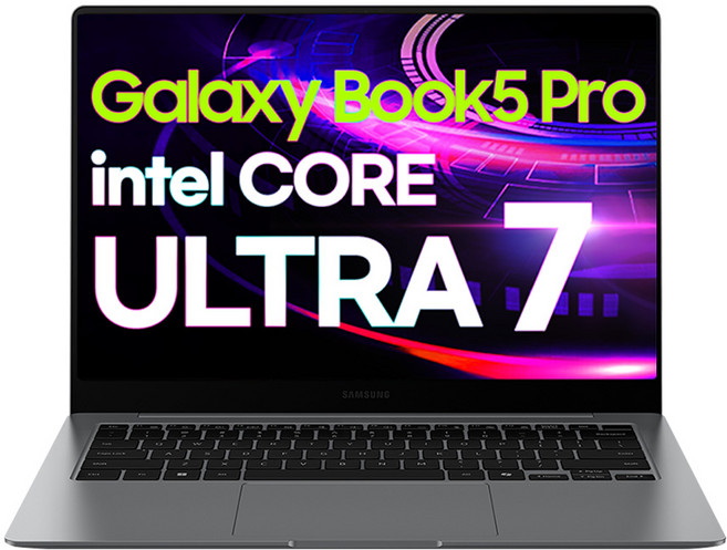 [삼성전자 공식파트너] 갤럭시북5 프로 14인치 인텔 울트라7 AI 터치스크린 사무용 고사양 영상편집 노트북, NT940XHA-K71AR, WIN11 Home, 32GB, 512GB, 그레이