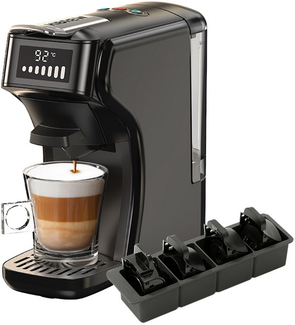 HiBREW 小醇萃 冷熱雙萃四合一膠囊咖啡機NK-514R (附收納盒) 震旦代理, 曜石黑, 曜石黑, NK-514R