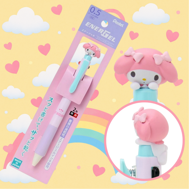 산리오 마스코트 에너겔 2색 볼펜 0.5mm 마이멜로디 1개