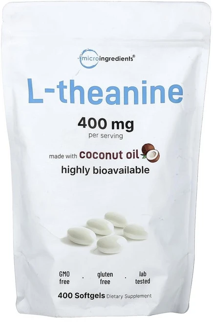 마이크로 인그리디언츠 L-테아닌 200mg Micro Ingredients L-Theanine 200 mg 400정, 1개 - 쿠팡