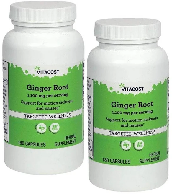 비타코스트 진저 루트 생강 1100mg 캡슐 Vitacost Ginger Root, 2개, 180정 - 쿠팡