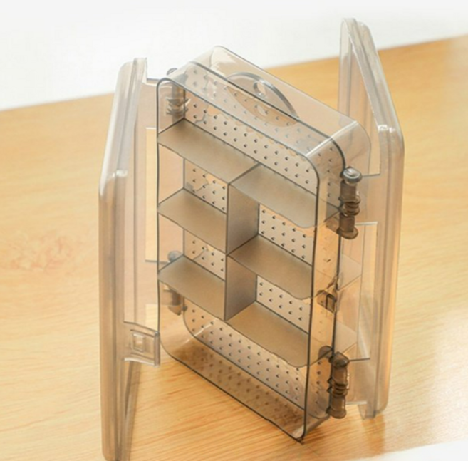 액세서리 정리함 다용도 2단 귀걸이 주얼리 보관함 목걸이 수납 반지 플라스틱 분리형 휴대용 칸막이