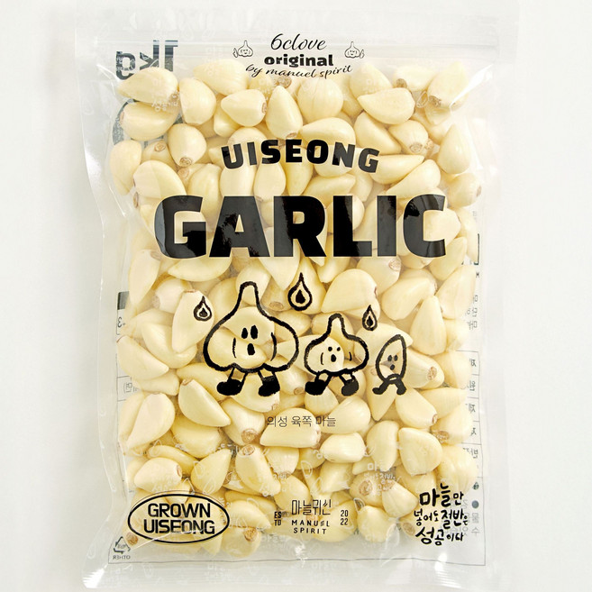 마늘귀신 국산 의성 초신선 육쪽(명품형) 깐마늘 중, 1개, 1kg