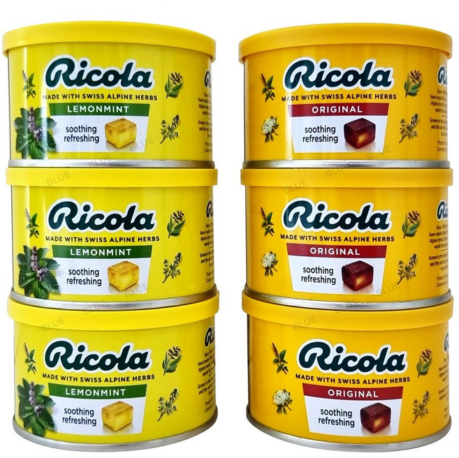 RICOLA 허브캔디(오리지널허브+레몬맛) 100g, 600g, 1개