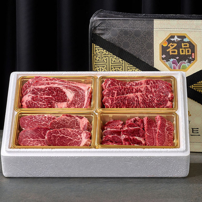 마블리즈 마장동 1등급 소고기 명절 선물세트 구이 4호 1.2kg (등심 400g+채끝 400g+안심 200g+특수부위 200g), 1개