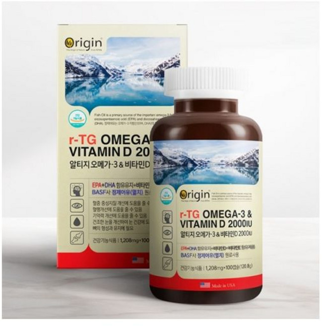 오리진 알티지 오메가-3 앤 비타민D 2000IU (100캡슐) [toongs]_195s#, 1정, 1개