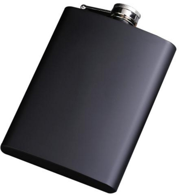 스테인레스 스틸 힙 플라스크 알코올 병 위스키 보드카 레이저 각인 로고 맞춤 제작 8 OZ 온스 블랙 매트 금속 선물, 1개, 1)Blank