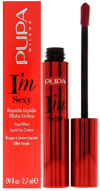 Pupa Milano I AM 섹시 비닐 이펙트 리퀴드 립 컬러 립스틱 - 006 스트로베리 레드 립스틱 여성용 2.6g(0.09온스), 1개, 2.7ml