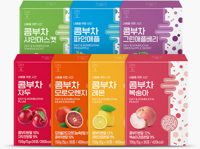 데이앤 콤부차 복숭아 자두 파인애플 레몬 그린애플베리 모로오렌지 샤인모스켓 각 총 70포, 1세트, 5g, 1개입