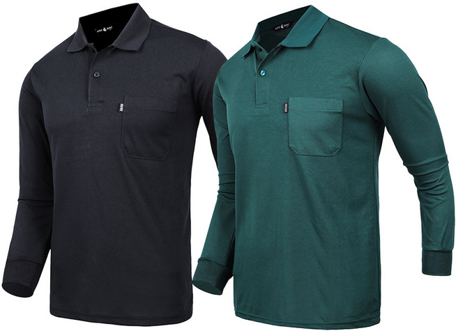 1+1 남자 카라티셔츠 스판 기능성 포켓 빅사이즈 긴팔티