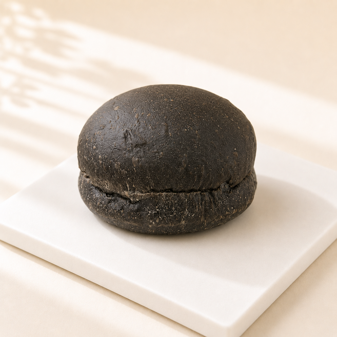 [보아스제과] 수제 먹물햄버거빵 오징어먹물 번, 50g, 6개