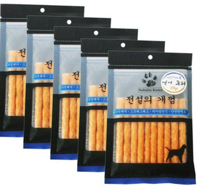 네발로코리아 전설의 개껌 10p, 연어돈피, 1개, 50g