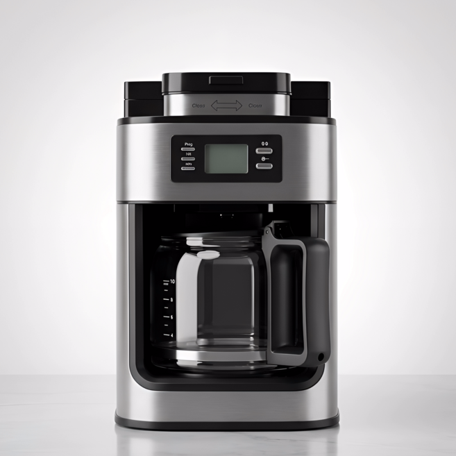 전자동 커피머신 에스프레소 아메리카노 커피머신 그라인더 일체형 1000W 1.2L 대용량 홈카페 자동 커피메이커 필터 포함, 블랙, 315t